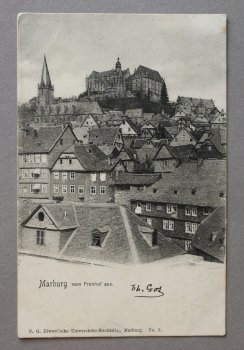 Ansichtskarte AK Marburg 1906 Schloss Kirche Gebäude Architektur Ortsansicht Hessen